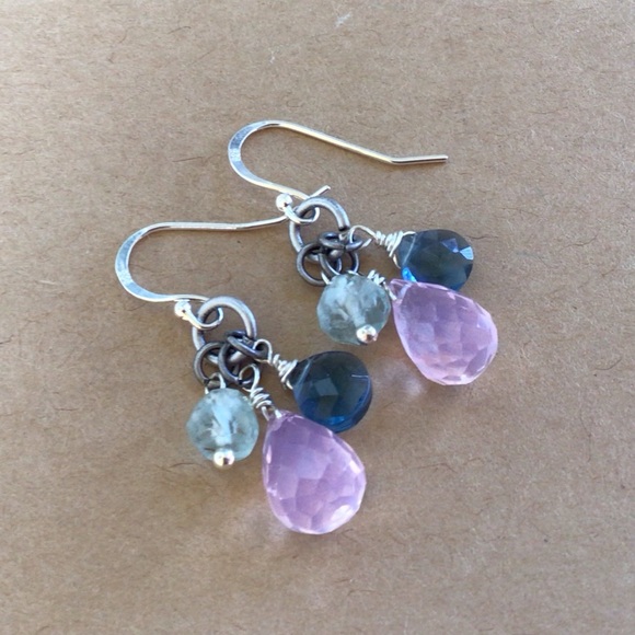 Sterling Silver Sundance charm gemstones earrings - Picture 1 of 7